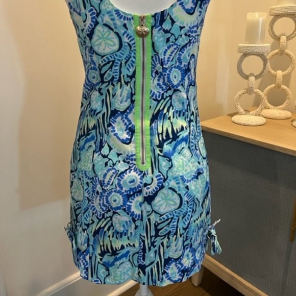 Lilly Pulitzer Delia shift dress size 0 blue green - Picture 5 of 11